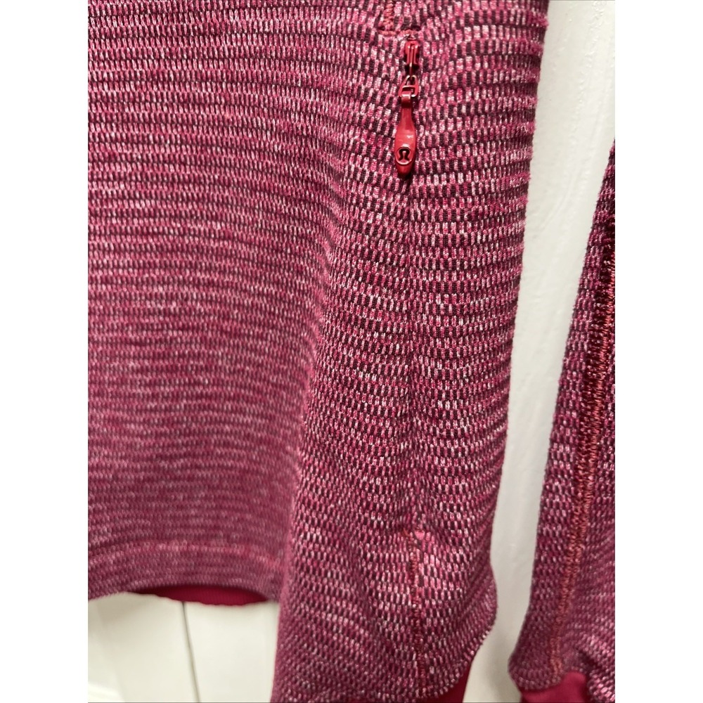 LULULEMON Runderful 1/2-Zip Womens 4 Mini Check Red Berry Rumble Running - Picture 3 of 9